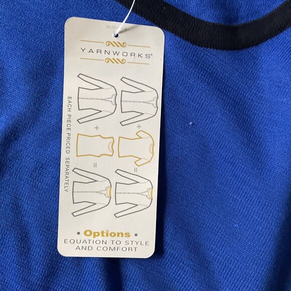 Yarnworks Blue Sleeveless Knit Top Medium / Acrylic & Cotton Blend - Picture 3 of 6